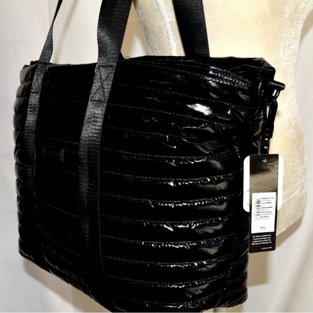 Stylish Black Travel Quilted Shoulder or crossbody Bag Tote Light